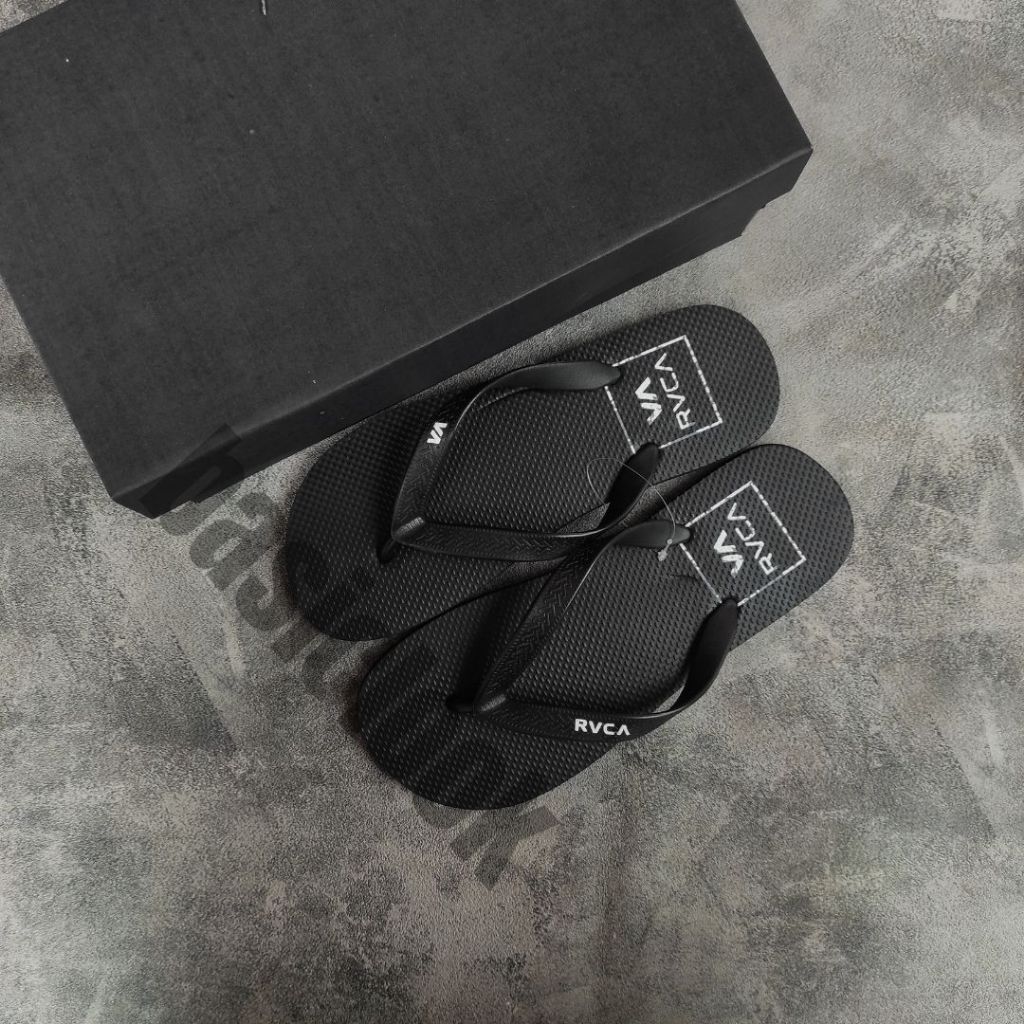 SANDAL JEPIT PRIA RVCA DISTRO KUALITAS PREMIUM / SENDAL SANTAI COWOK REMAJA ABG KEKINIAN / SANDAL SU