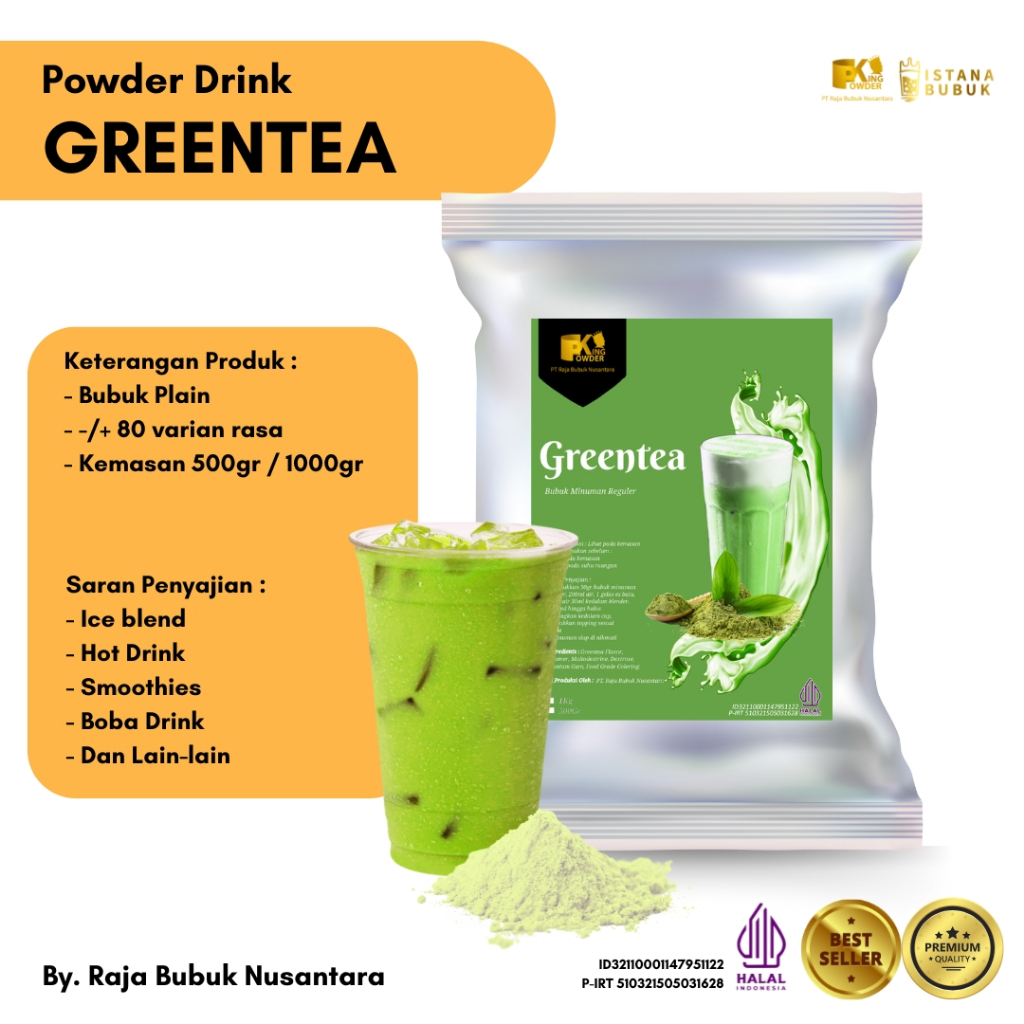

Bubuk Minuman Greentea Bubuk Minuman Teh Hijau Bubuk Minuman rasa Greentea Powder Drink Greentea