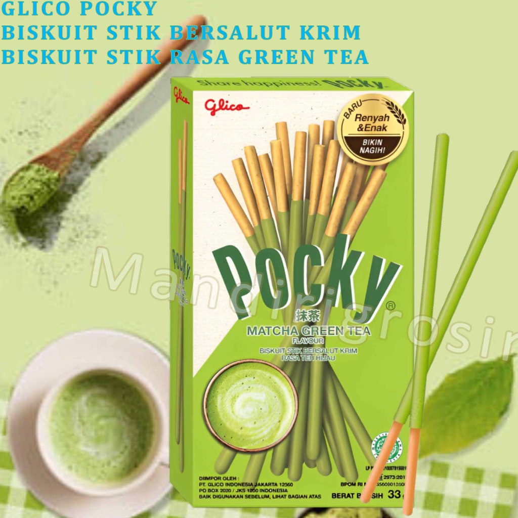 

Biskuit Stik Bersalut Krim * Glico Pocky * Biskuit Rasa Green Tea * 33gr