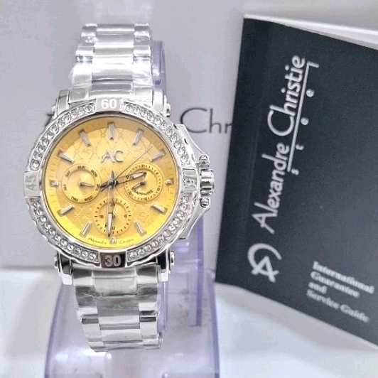 Alexandre Christie 9205 Rantai Silver Dalam Kuning Cewek Original