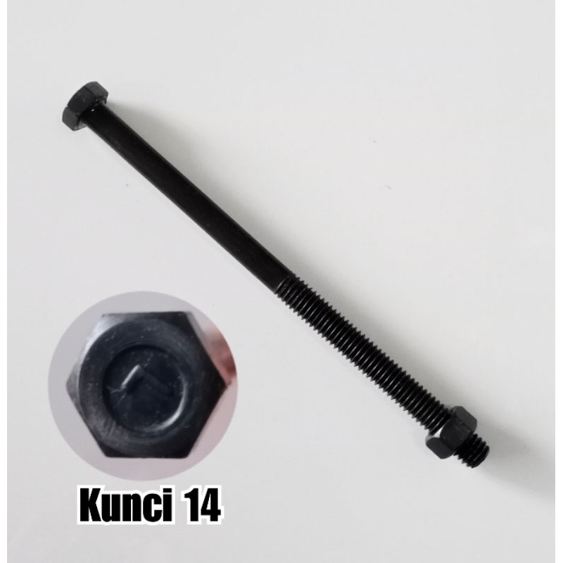 Baut Mur Hitam 3/8 x 6" Inch l Baut Hitam 3 Hun Kunci 14