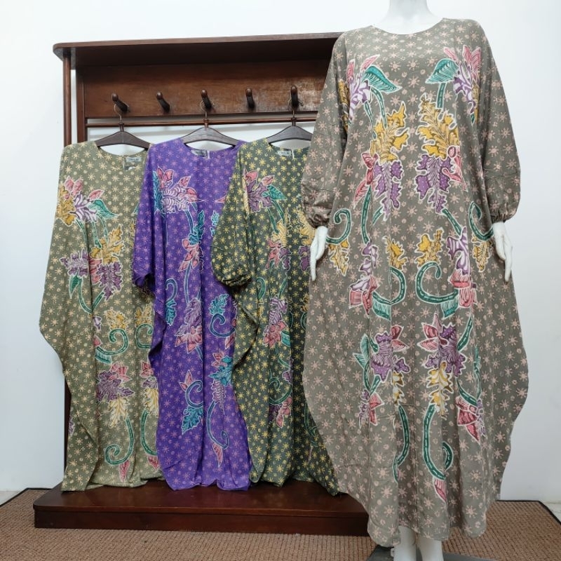 BATIK AIS Kaftan Batik Tulis Non Busui Daster Lowo Lengan Panjang