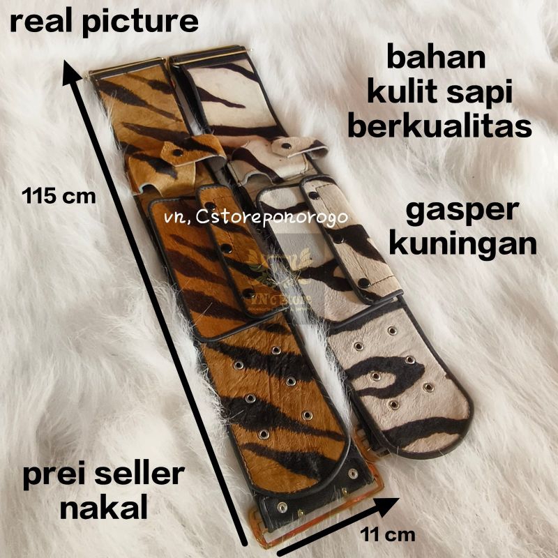 SABUK BOPO 11 CM MOTIF MACAN FULL KULIT GAK CAMPURAN / sabuk bopo / sabuk kulit / sabuk haji / sabuk