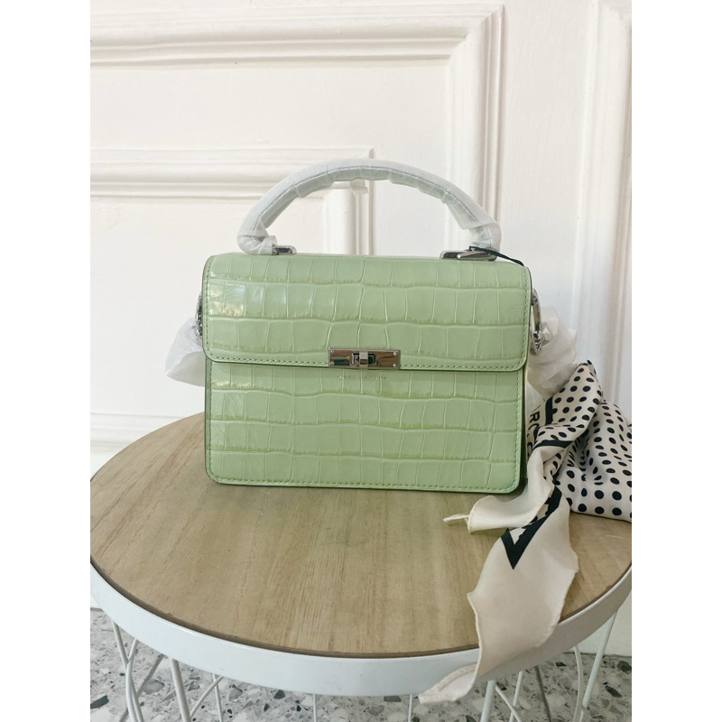 Marc Jacobs Downtown Moc-Croc Top-Handle Bag w/ Scarf