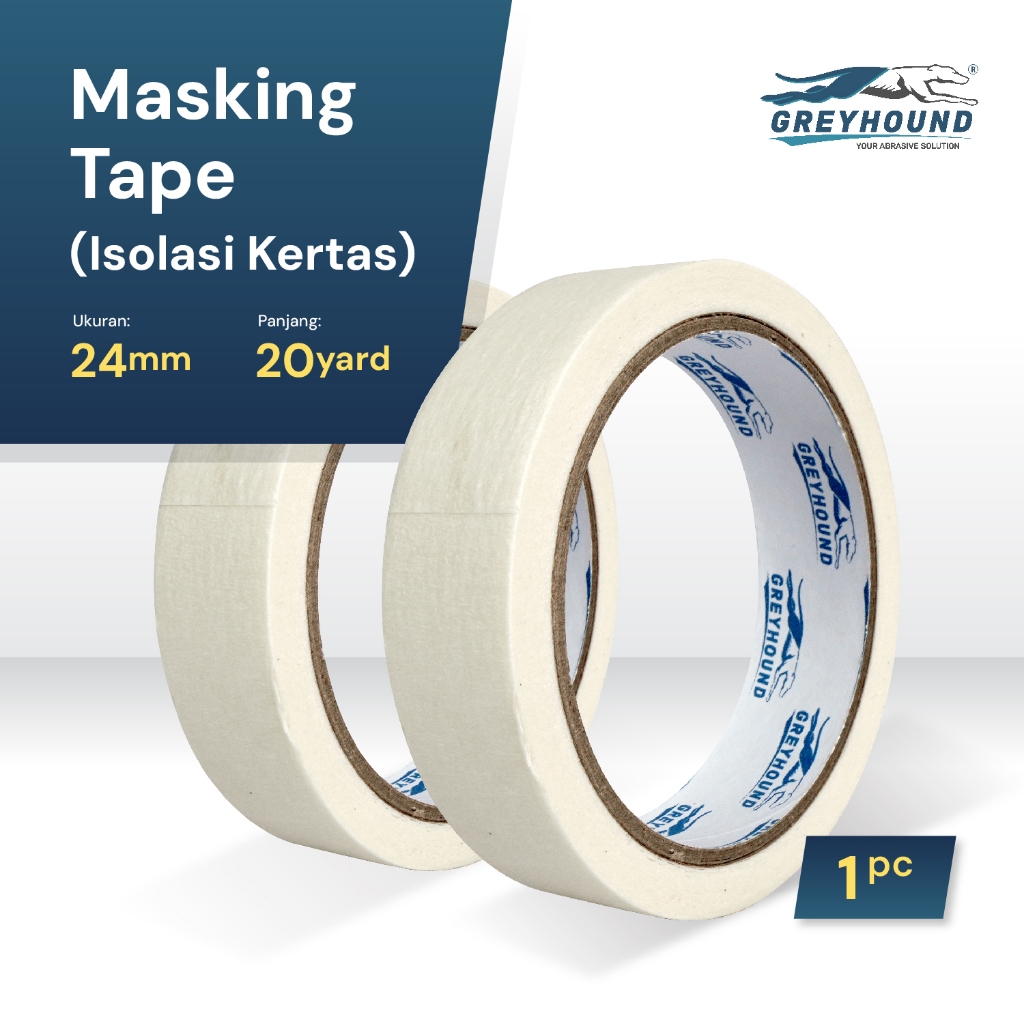 

GREYHOUND Masking Tape Isolasi Kertas 24mm 20yard