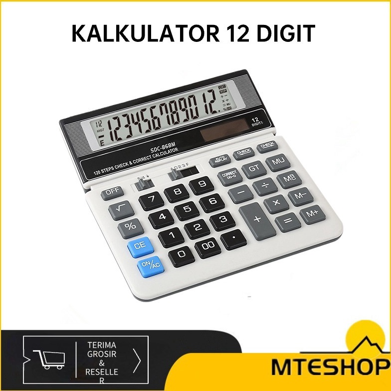 

MTE Calculator 12 Digit Kalkulator Desktop Meja Kantor LS516 KODE V6B7