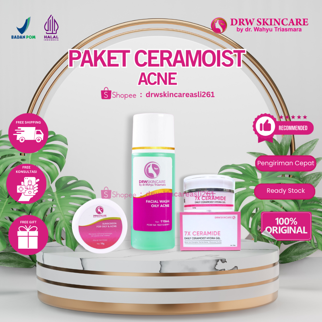 PAKET CERAMOIST ACNE DAN GLOWING DRW SKINCARE