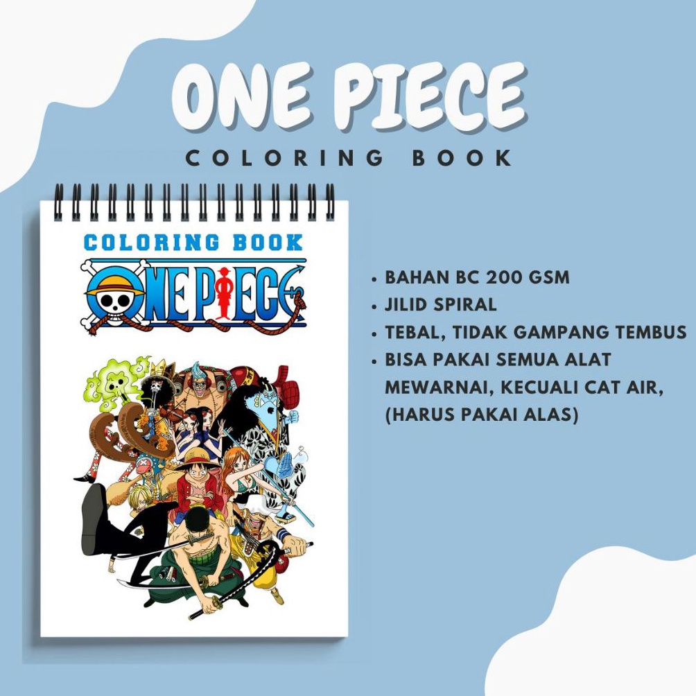 

ONE PIECE Coloring Book Cozy Relaxing Activity Buku Mewarnai Remaja Dewasa Aesthetic Kertas Tebal KODE Q5P7