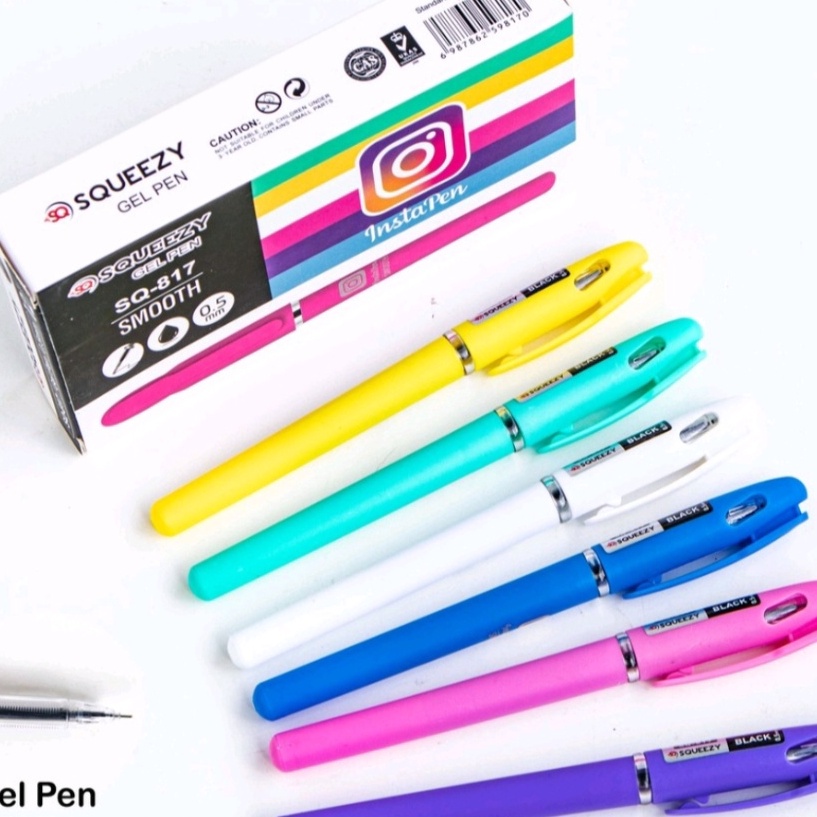 

HJ6 PULPEN GEL 1 LUSIN PACK 12 PCS PEN GEL INSTAPEN CANDY 5mm HITAM