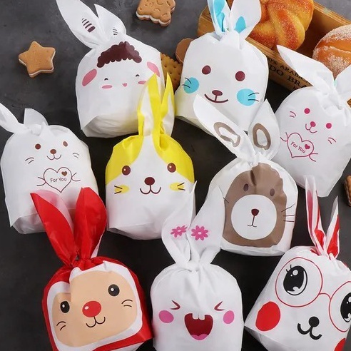 

Super 1PC 2x32cm Kantong Plastic Snack Plastik Goodie Bag Ulang Tahun Motif Rabbit Ukuran