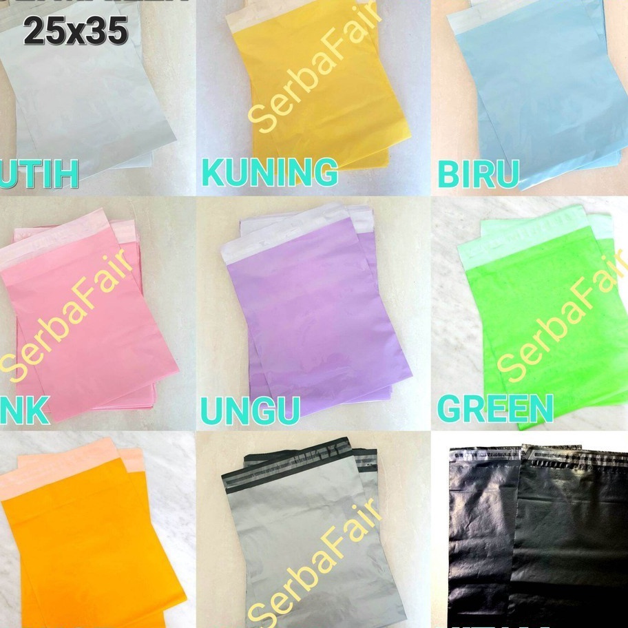 

HJ6 Polymailer Warna 25x35 Poly Color Amplop Lem Seal Plastik Packing ISI 1