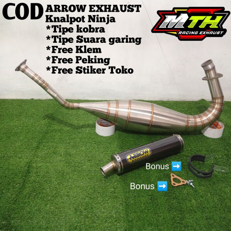 ARROW. Knalpot Ninja R, Ninja RR, Ninja SS Repsol Kobra Step Arrow Karbon