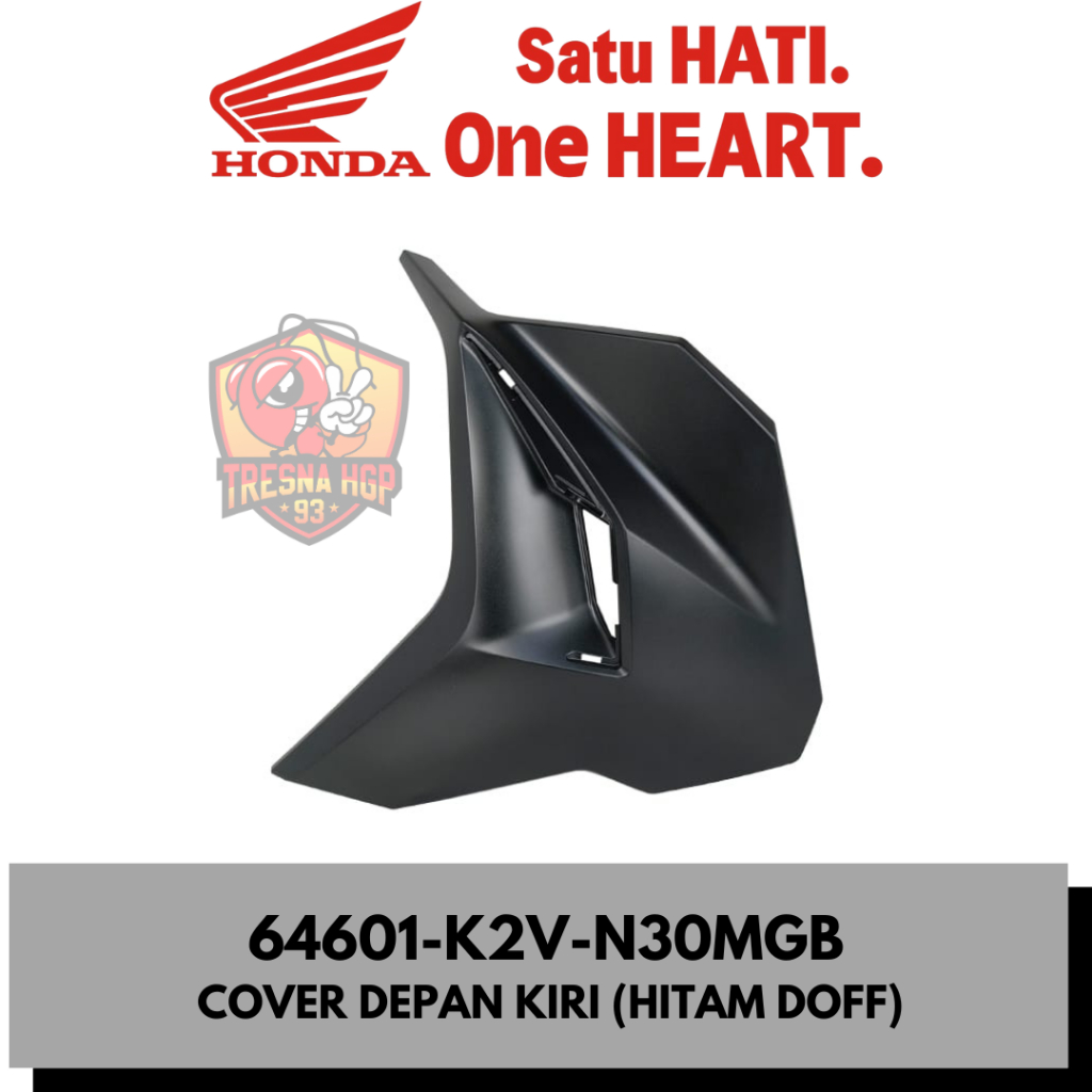 64601-K2V-N30MGB COVER DEPAN KIRI (HITAM DOFF) NEW VARIO 125 ESP K2V GEN 2 ORIGINAL | COVER L FRONT 