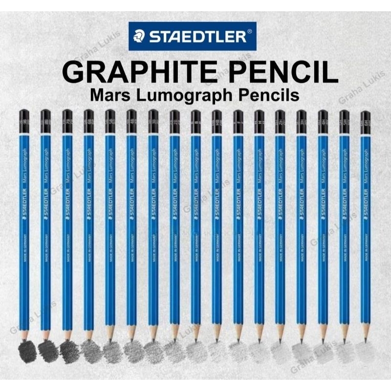 

Pensil staedler mars lumograph B, 3B, 4B, 5B, 6B, 7B, 8B, H, HB, 2H, 3H, 4H, 5H, 6H, 7H, 8H, 10H, F, terlengkap hemat lebay