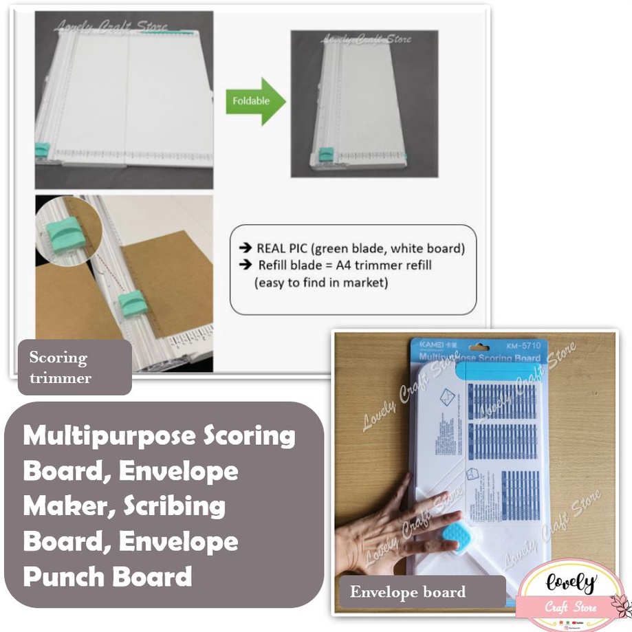 

KODE V43S LovelyCraftStore 2in1 Multipurpose Scoring Board Creasing Board Trimmer A4 Paper Trimmer dan Scoring Board Trimmer Pemotong Kertas Creaser Envelope Board Punch
