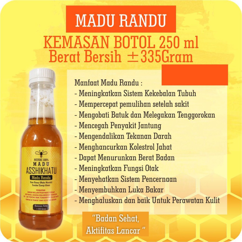 

Madu Randu Super Asshikhatu Asli Murni Halal MUI