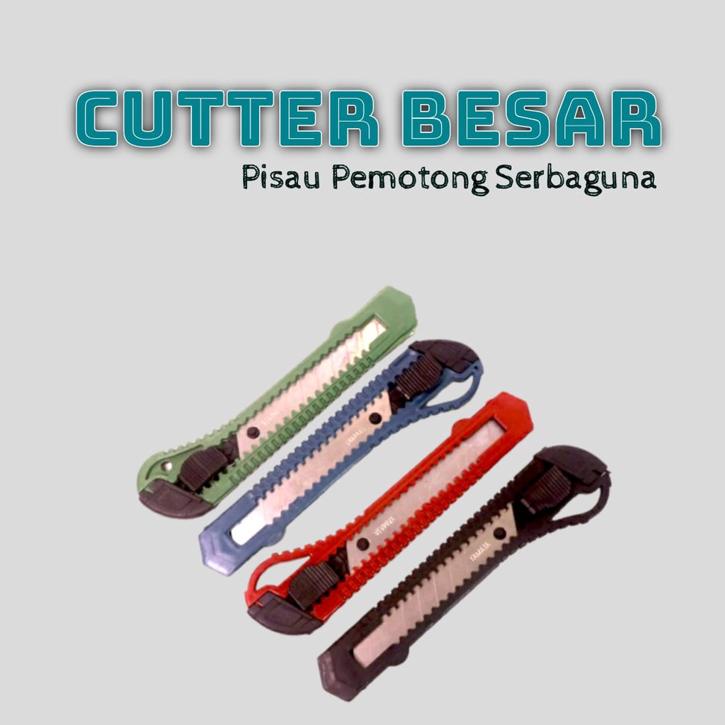 

CUTTER BESAR / PISAU CUTTER MURAH SERBAGUNA/TRANSPARAN WARNA WARNI