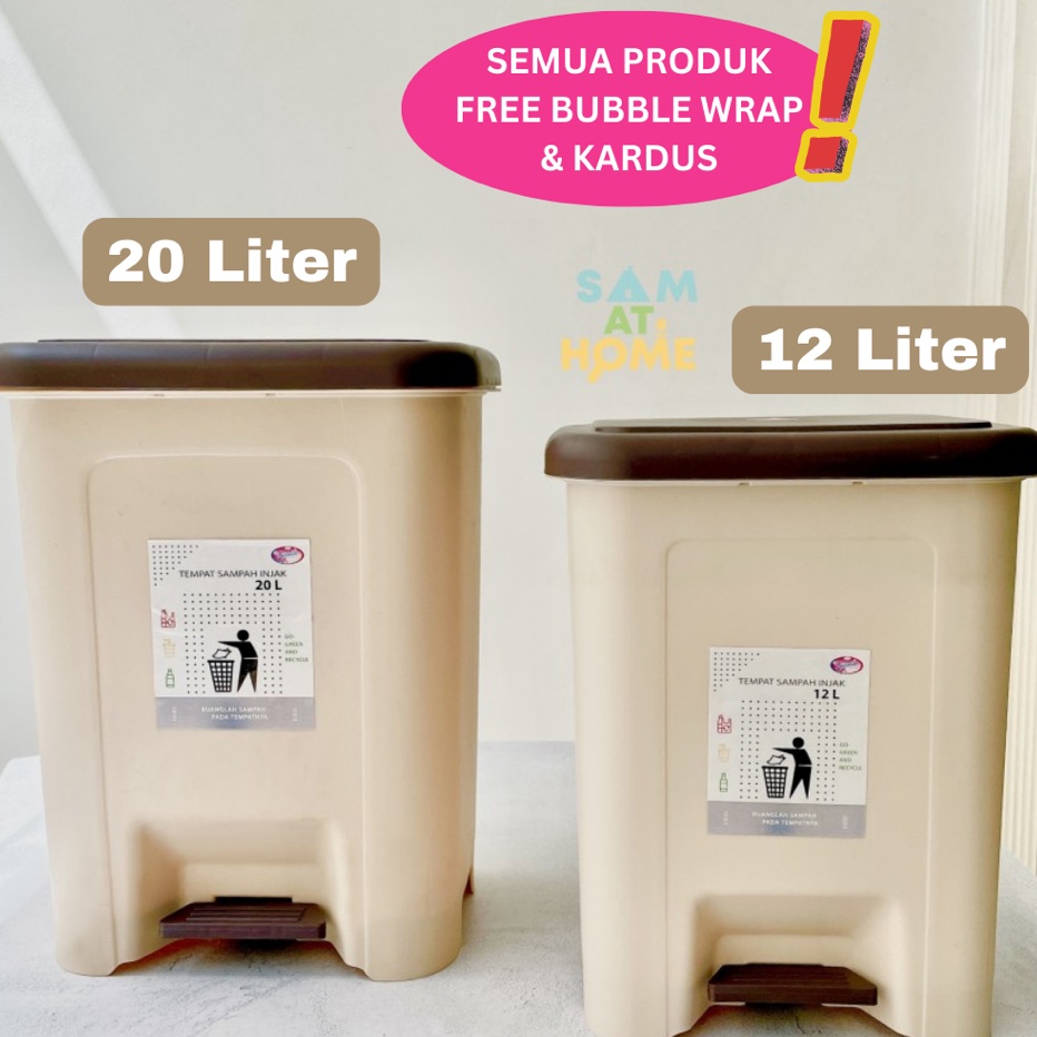 FG2 Tempat Sampah Injak 122 Liter Plastik Tutup Otomatis Lovenia