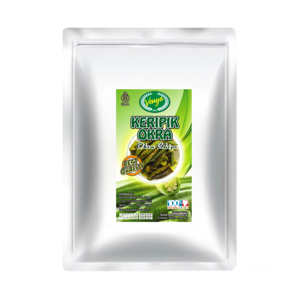 Keripik Sayur Okra Cemilan Sehat Keripik Sayur Kering 800ml