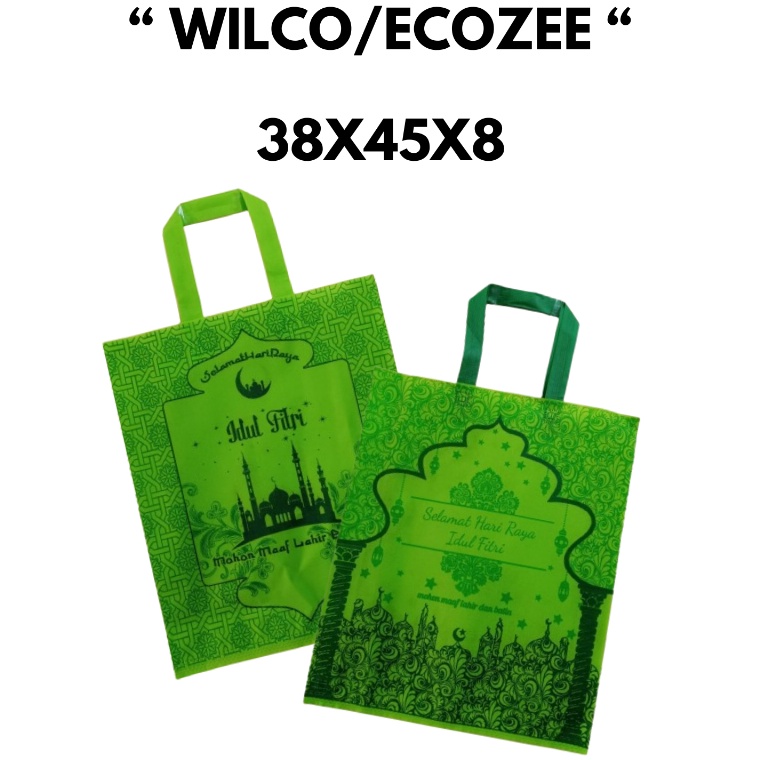

HJ6 Goodie Bag Spunbond EDISI LEBARAN WILCO DAN ECOZEE 38x45x8 DESN 4 SISI PERLUSIN ISI 12PCS