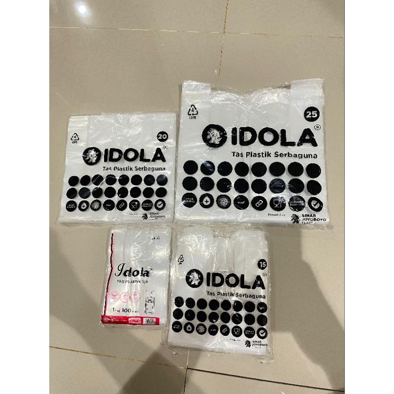 Kantong plastik Bening Transparan merk Idola / Kantong plastik Putih Transparan