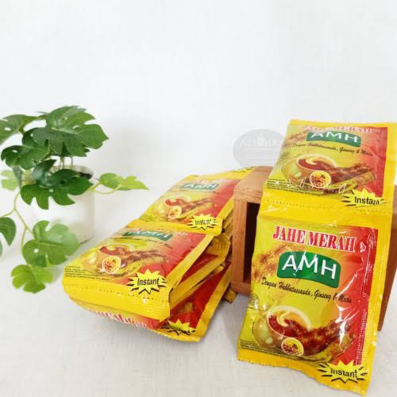 

AMH Jahe merah herbal 10pcs / Minuman jahe merah, madu, gingseng dan habbatussaudah / AHLI MINUMAN HERBAL / AMH MURAH / AMH SACHET