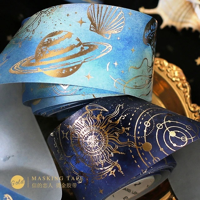 

[Preloved] Vintage Bronzing Romantic Moon Galaxy Cosmos Washi Tape