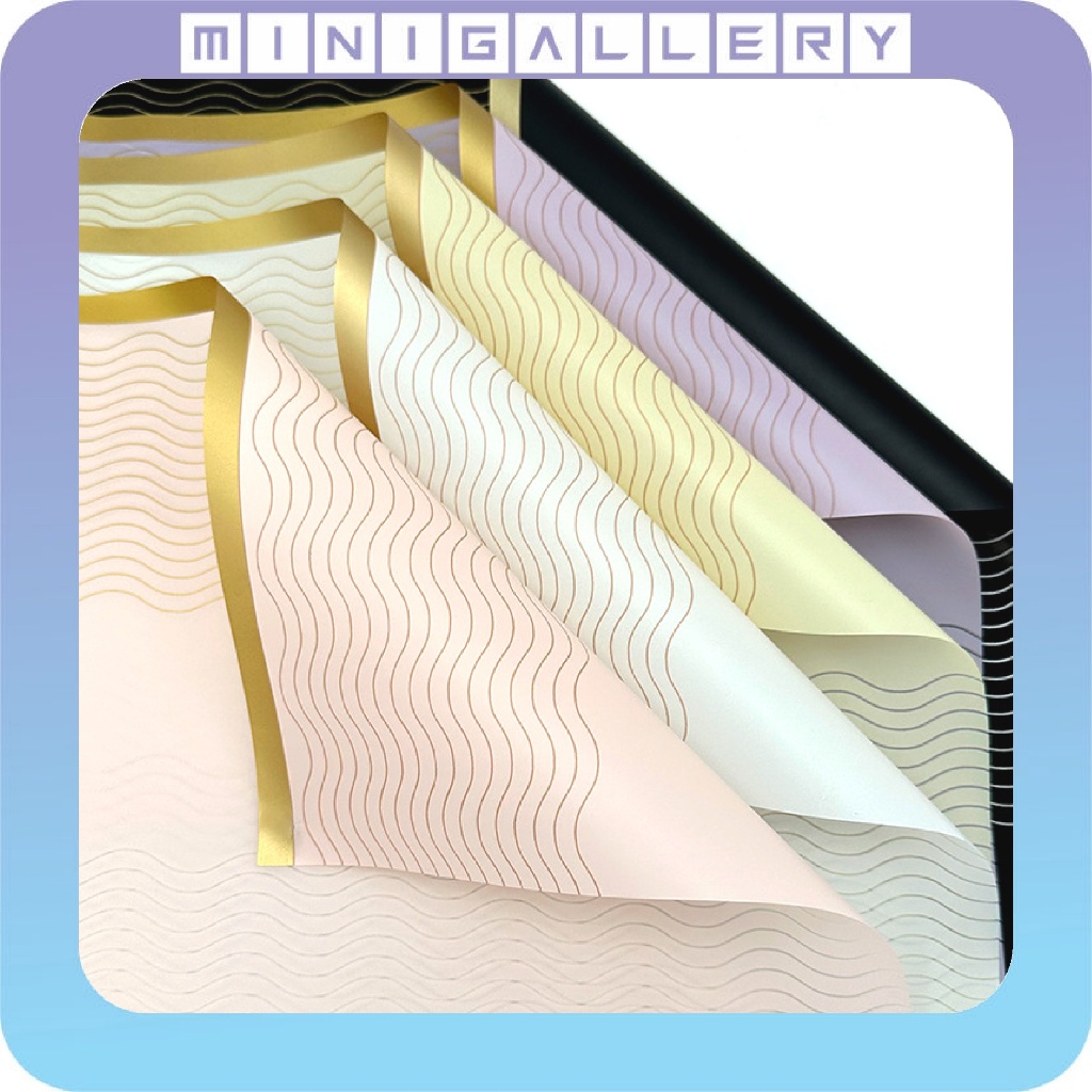 

20 LEMBAR Kertas Buket List Gold Cellophane Wrapping Paper Hand Bouquet Pembungkus Kado KB6188