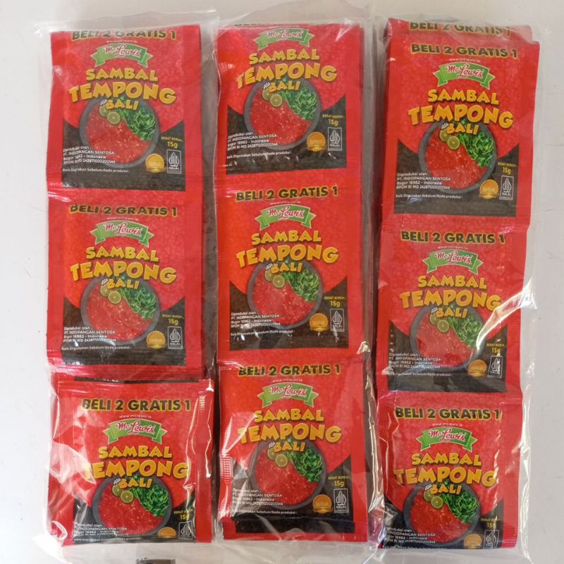 

Mc Lewis Sambal Tempong Bali 1 Renteng Isi 10 Sachet 15g Frozen food Banjarmasin