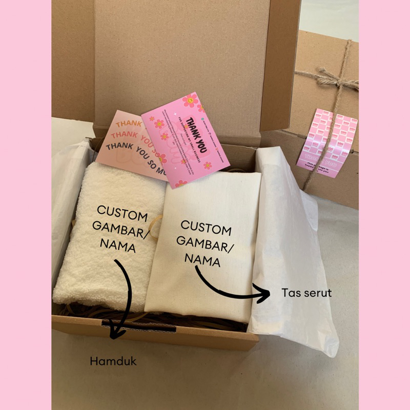 

PAKET HAMPERS. paket hampers Anduk dan Tas serut Custom