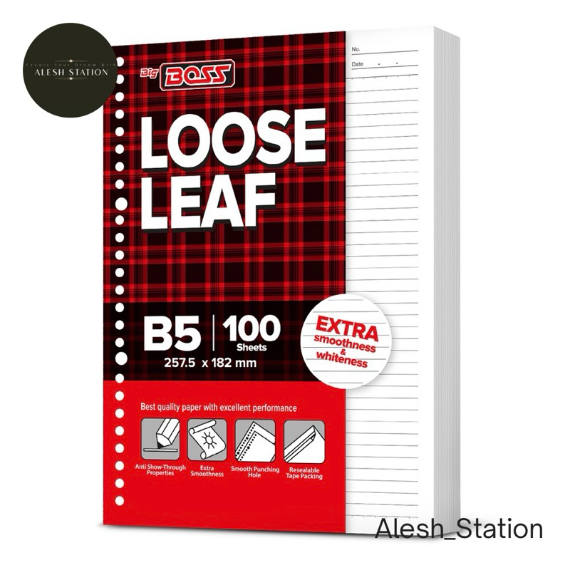 

kertas Binder Note B5 / Isi Binder Loose Leaf Big Boss B5 , Garis isi 100 Lembar