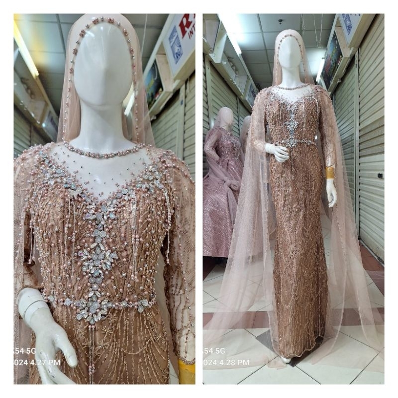 gaun pengantin slim dress tanpa ekor