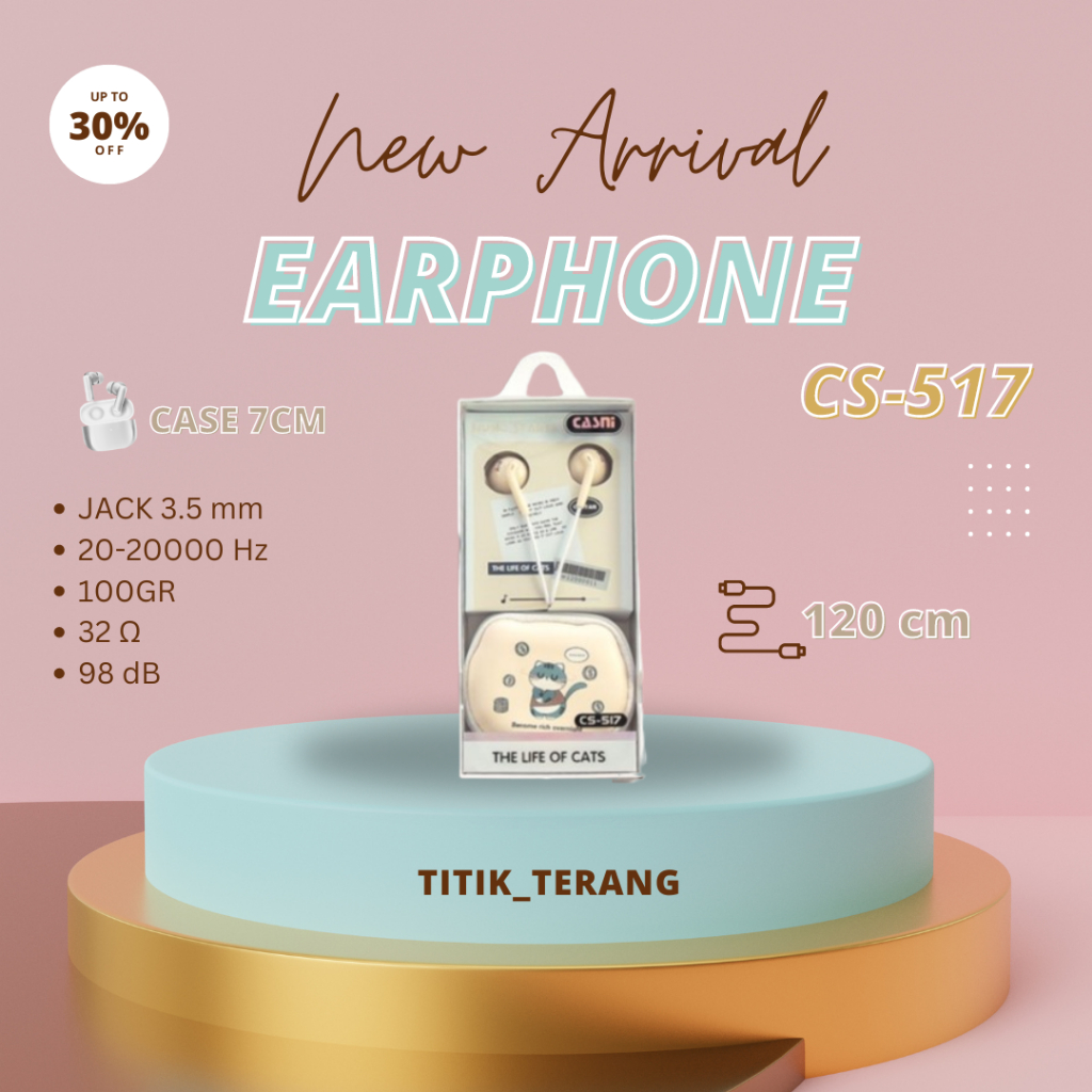 [CS517] Set Headset Earphone Motif Wadah Earphone Persegi Kartun Lucu