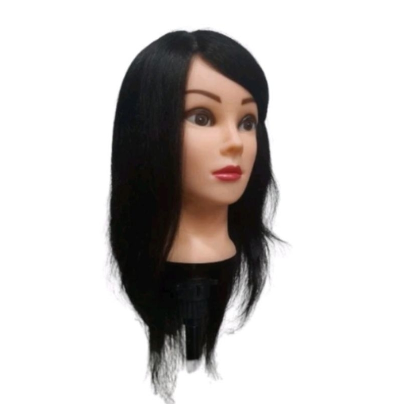Patung kepala rambut manekin wanita rambut asli
