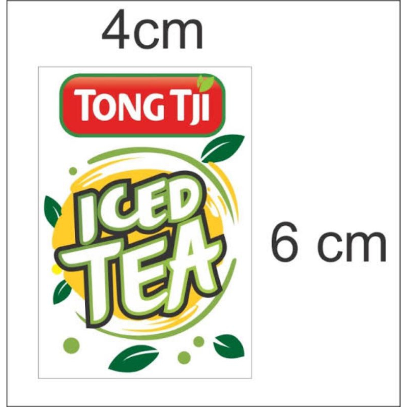 

STIKER ES TEH TONG iced tea Transparan vinnil isi 100pcs