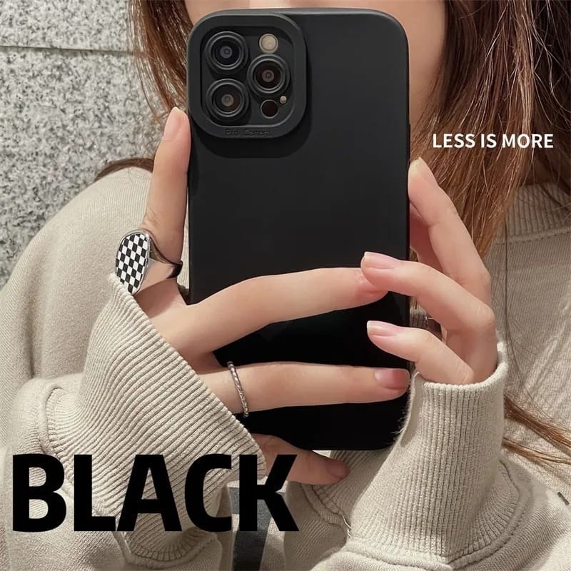 Soft Case Slim Matte Pro Camera Black Hitam Polos For Samsung A06 A16 A15 A14 A13 A12 A11 A10 A10s