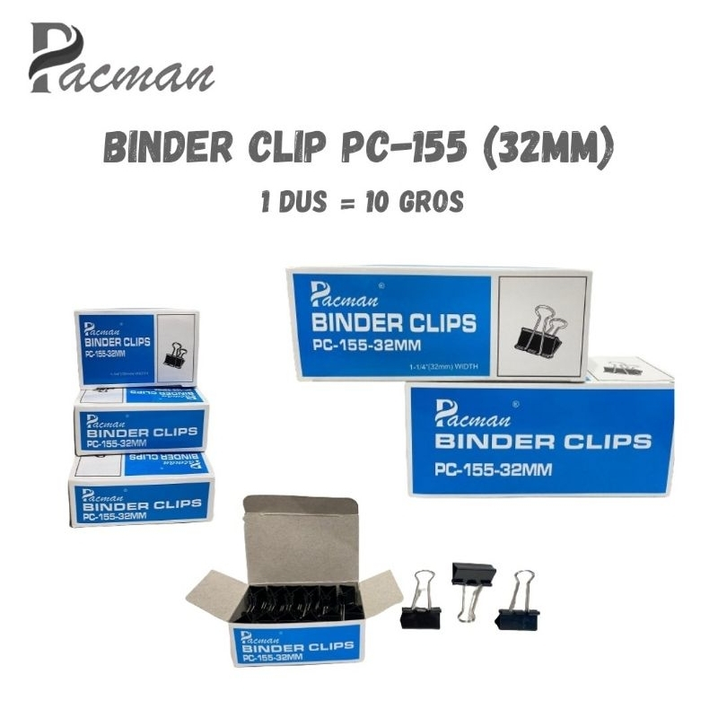 

Klip Penjepit Kertas Binder Clip Pacman 155 Isi 12 Pcs