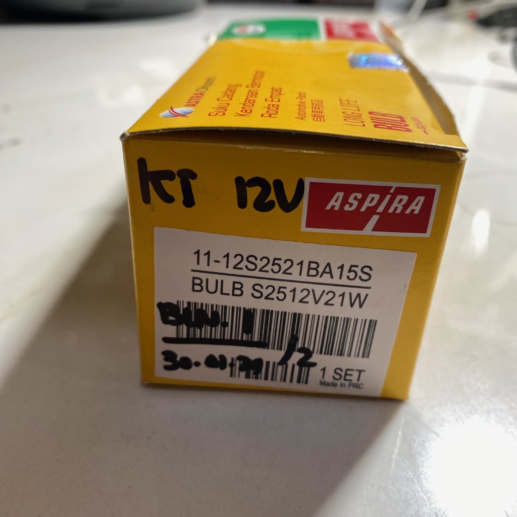 ASPIRA Bohlam Balon K1 12V Lampu Mobil Sen Sein Weser Atrek Standar Putih Bening