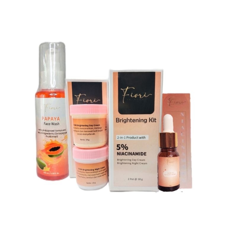 FIORI SERUM NIACINAMIDE + DAY & NIGHT CREAM + FACE WASH PAPAYA