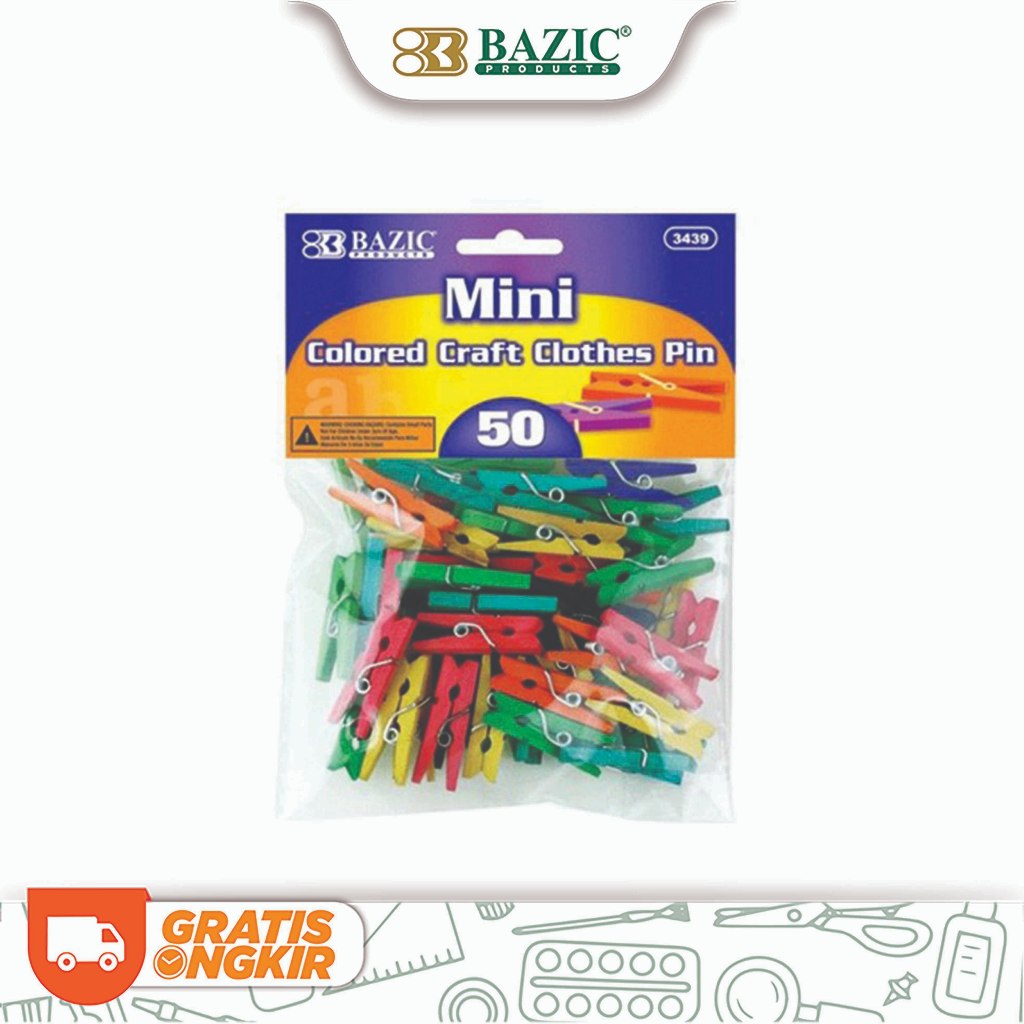 

Bazic Mini Colored Craft Clothes Pin - Jepitan / Clip Kayu