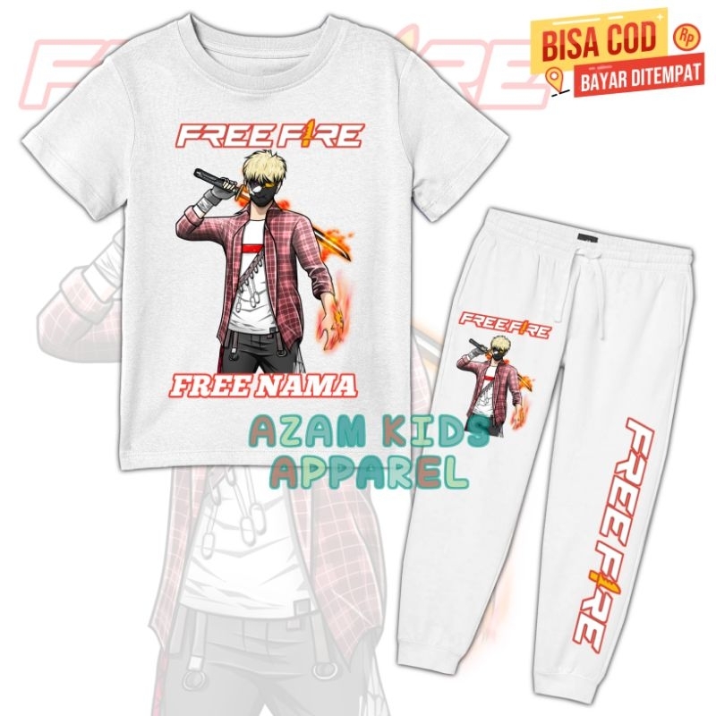 SETELAN ANAK KAOS JOGGER ANAK FF KARAKTER FREE FIREEE VERSI KATANA FREE NAMA / KAOS TSHIRT ANAK FF F