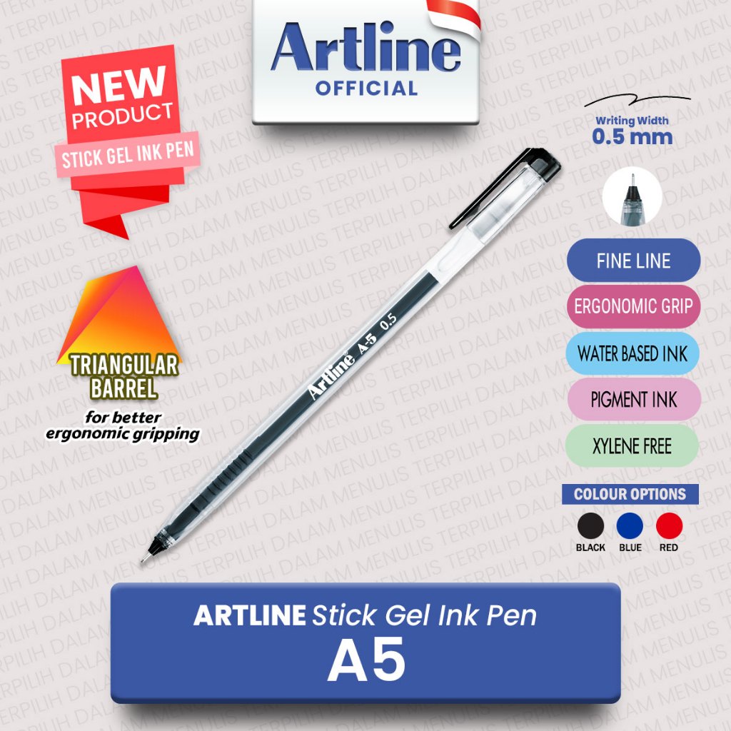 

ARTLINE Stick Gel Ink Pulpen 0.5 mm A5 Ballpoint Segitiga / Bolpen Segitiga Artline