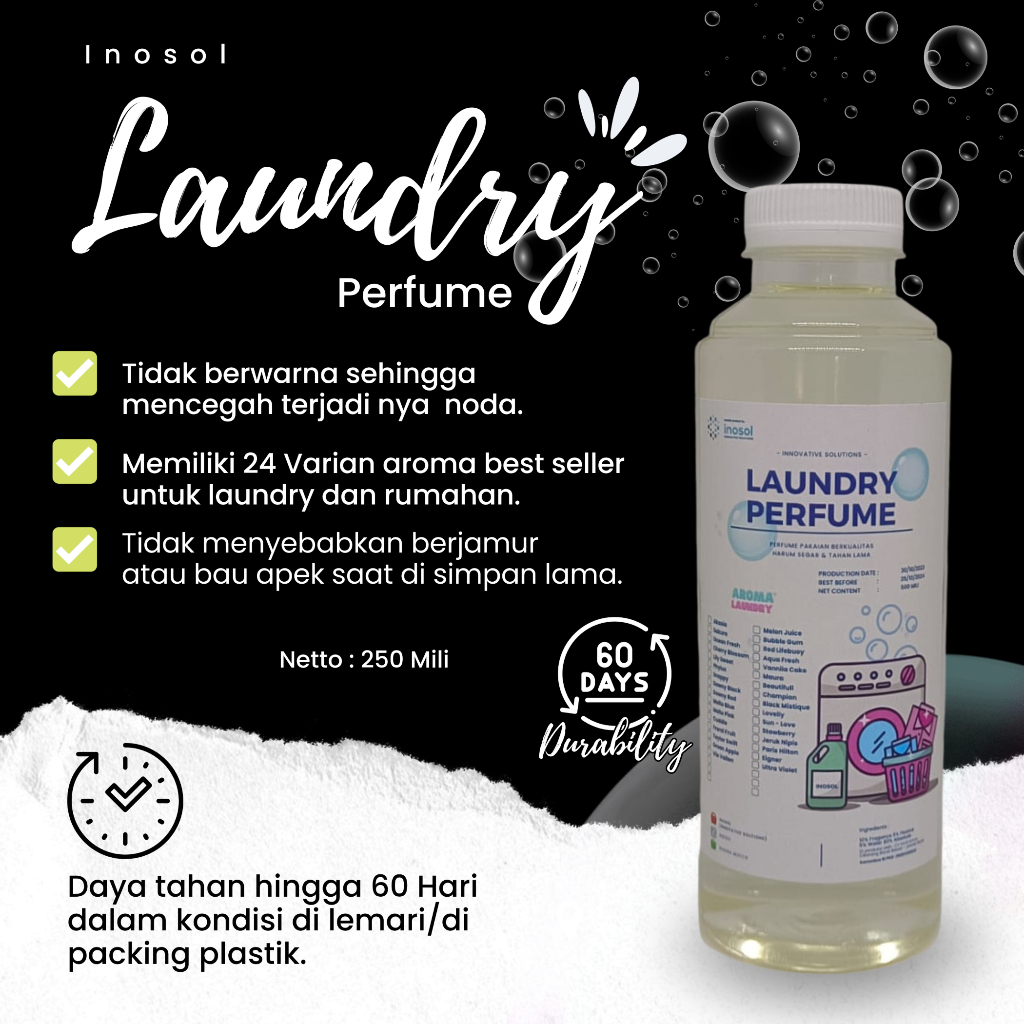 INOSOL Parfum Laundry Grade A 250ml | Parfum Pakaian | Free packing