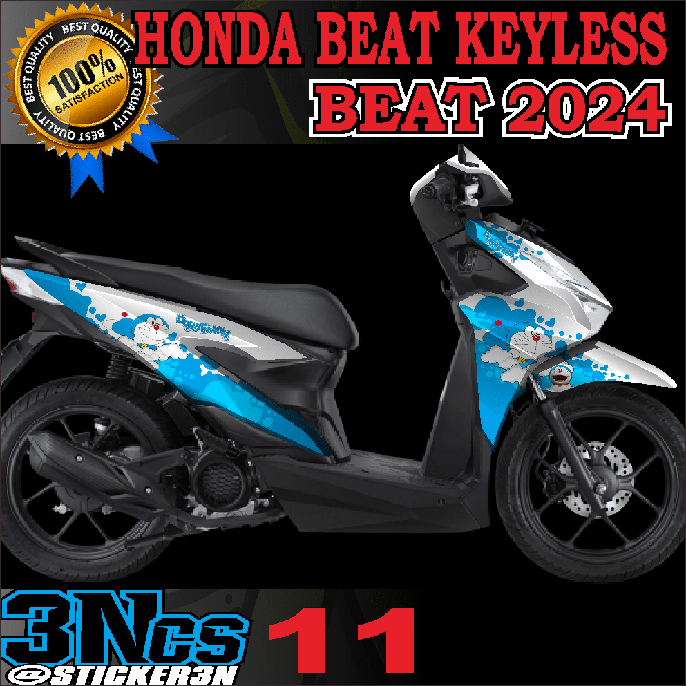 decal honda beat keyless fullbodi doraemon, sticker variasi doraemon honda beat keyless 2024