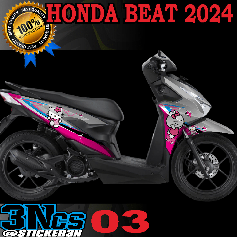 decal honda beat keyless 2024 fullbodi hellokitty, sticker variasi honda beat keyless 2024 fullbodi 
