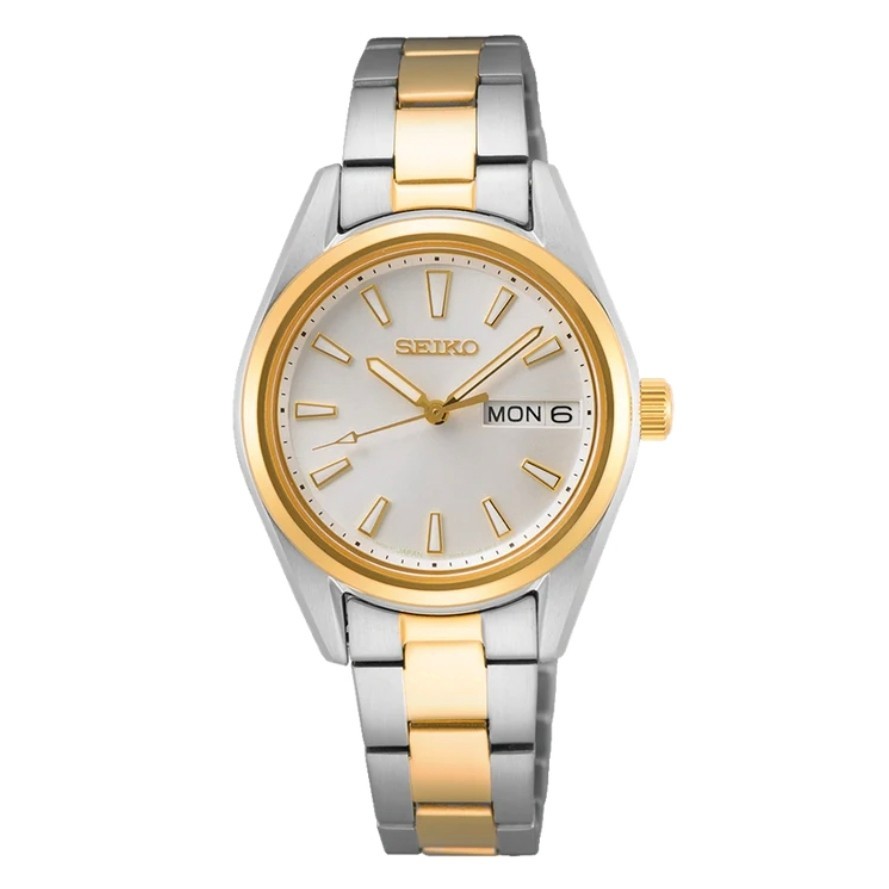 Seiko Wanita SUR454P1 SUR454 Classic Sapphire Quartz Dual Tone Stainless Steel