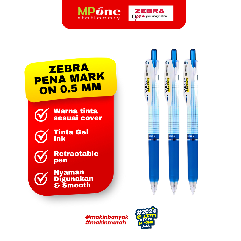

(1 PCS) ZEBRA Gel Pen Pulpen Sarasa Mark On 0.5 - Pulpen anti smudge - Pulpen cepat kering - Pulpen Cetekan