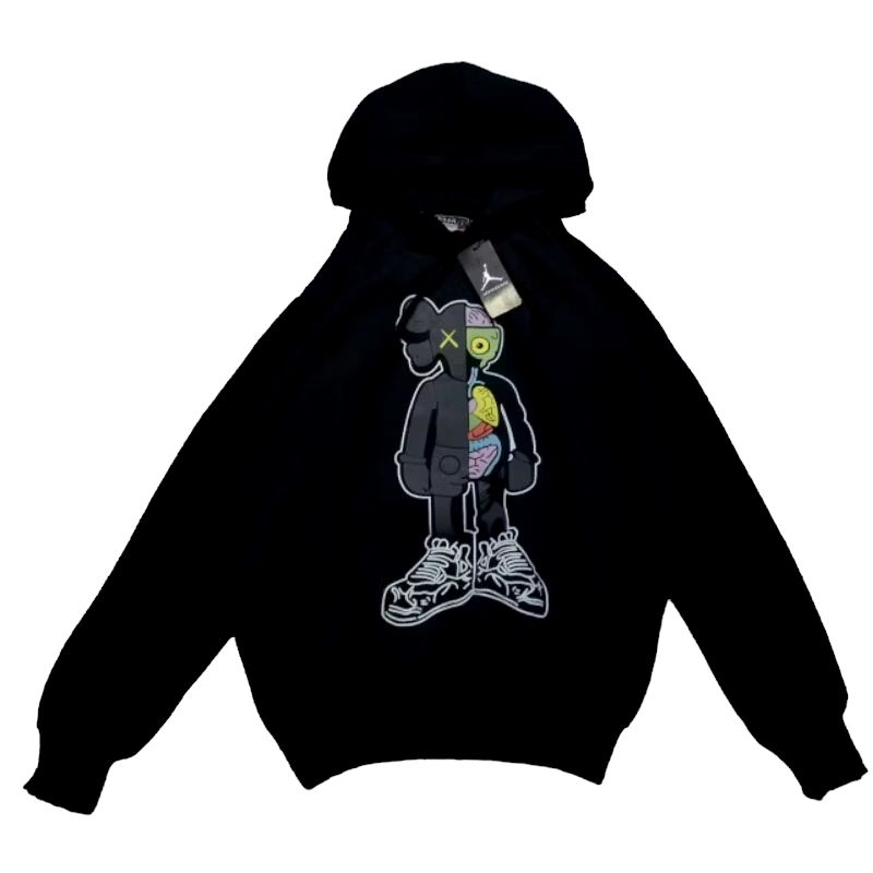 [COS]Jaket Sweater Hoodie KWS X JORDAN Hitam Quality Product+Tag dan label