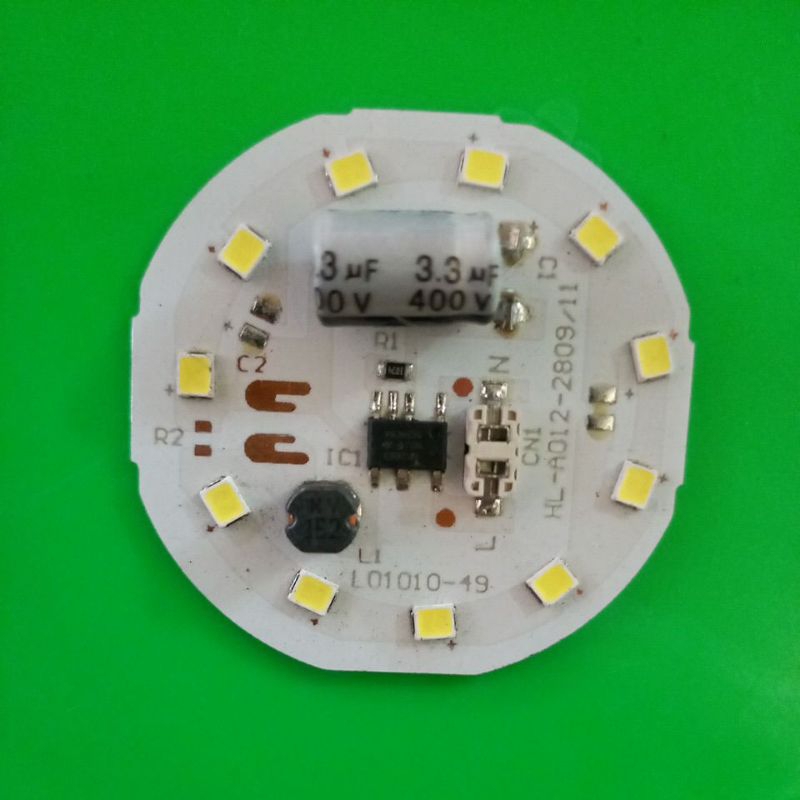 PCB 7 , 9 WATT RIJEK PABRIK MATA LED ON(untuk bisa service lampu)