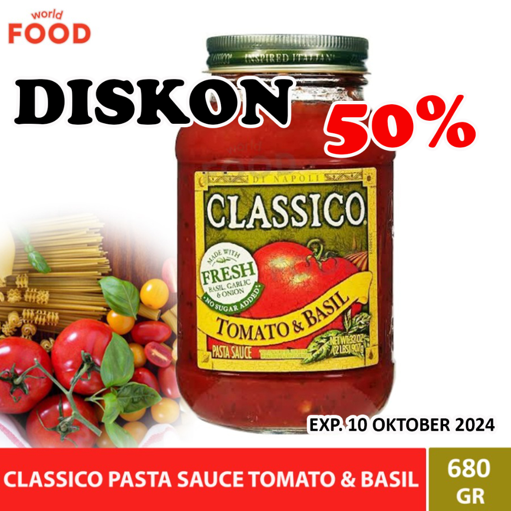 

CLASSICO PASTA SAUCE TOMATO & BASIL 24OZ *PROMO DISKON 50%